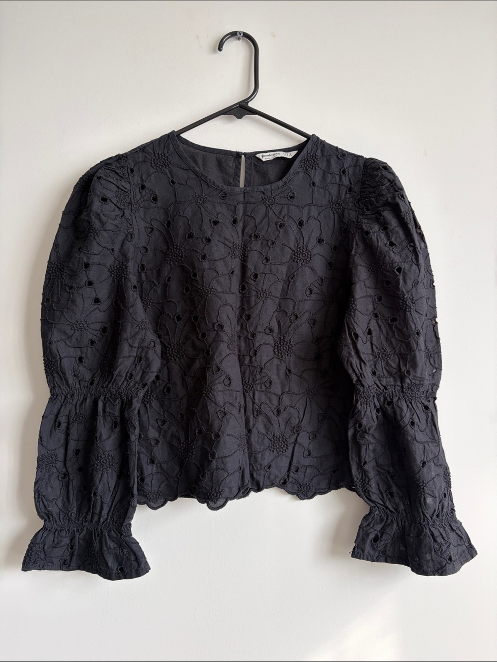 Stradivarius Black Puff-Sleeve Blouse - size S